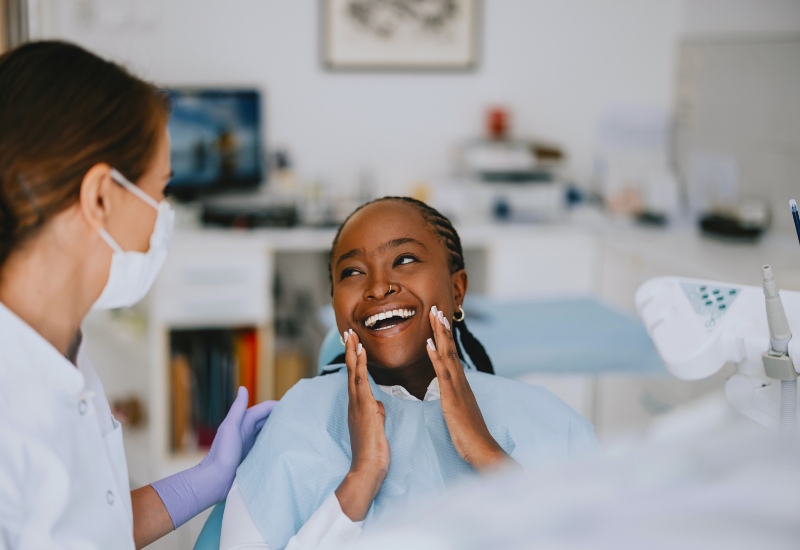 A smiling patient after dental care, highlighting oral hygiene and preventive care in Germantown, TN